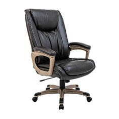 Кресло для руководителя Richman Магнат Пластик Голд М-2 Кожа темно-коричневое - фото