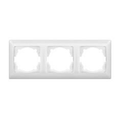 Рамка трехместная Anura AE01151 горизонтальная белая - фото