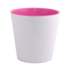 Горшок Алеана Деко со вставкой 13*12,5 см белый/розовый - фото