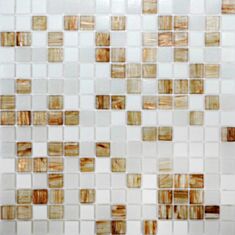 Мозаїка Vivacer GLmix43 32,7*32,7 см біло-бежева - фото