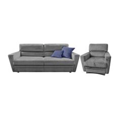 Комплект мягкой мебели Ekmi Комфорт Софа 301.02 + 301.32 светло-серый - фото
