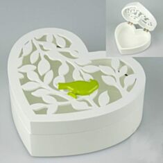 Шкатулка деревянная в форме сердца 049TP 19*16*7см - фото