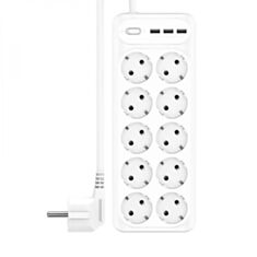 Сетевой удлинитель фильтр с USB XO WL07 10 гнезд 3 USB 2 м - фото