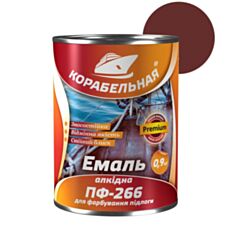 Емаль алкідна Корабельна ПФ-266 червоно-коричнева 0,9 кг - фото