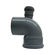 Коліно каналізаційне складне Інсталпласт 90° 110*50 мм назад - фото