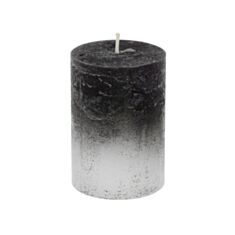 Свічка циліндр розкривається Candy Light С07*10/1-7.7-9.1 омбре срібло чорна - фото