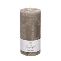 Свеча цилиндр раскрывается Candy Light С07*15/1-7.5 светло-серая - фото