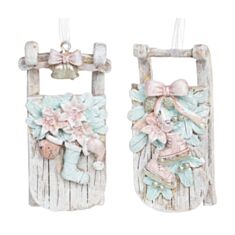 Игрушка на елку Санки Новогодние BonaDi 707-822 8,5 см 2 дизайна - фото