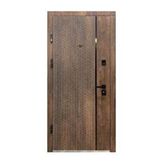 Двері металеві Міністерство Дверей П-3К-235Q Спил коньячний 86*205 см ліві - фото