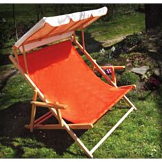 Лежак відпочинковий двомісний з відкидним дашком №11(бук) - фото