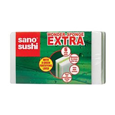Губка меламінова багатофункціональна Sano з зеленим шаром - фото