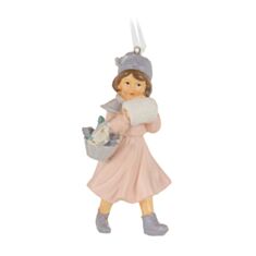 Іграшка на ялинку Дівчинка з муфтою Elendekor 192-276 11,5 см - фото