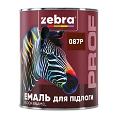 Емаль для підлоги Зебра PROF 1187 087P червоно-коричнева 0,8 кг - фото