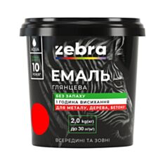 Емаль акрилова Зебра 75 червона 2 кг - фото