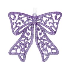 Іграшка на ялинку Бант BonaDi 788-957 9 см лаванда - фото