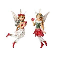Игрушка на елку фея белая с красным БД 707-388 12см 2 дизайна - фото