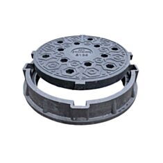 Люк каналізаційний Воюс B125 середній полімерпіщаний 12,5 т чорний - фото