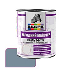 Емаль Zebra Народний Майстер ПФ-115 520 срібляста роса 0,25 кг - фото