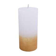 Свічка циліндр розкривається Candy Light С07*15/1-1.1-9.2 омбре золото біла - фото