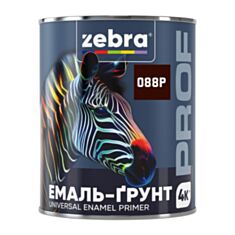 Емаль-ґрунт Zebra PROF 1188 088P темно-коричнева 0,8 кг - фото