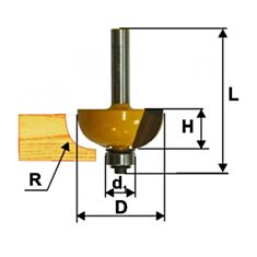 Фреза кромкова Енкор 46282 калевочна 28,6*13 мм - фото