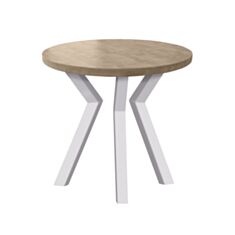 Стол обеденный Металл-Дизайн Свен-3 80 см вествуд/белый - фото