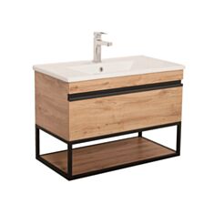 Тумба Aqua Rodos Loft-Iron консольна севілья з умивальником Arte 85 см - фото