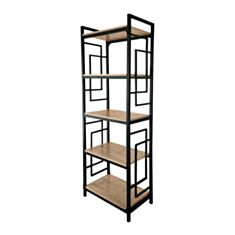 Стеллаж Металл-Дизайн Квадро 5 полок дуб античный/черный - фото