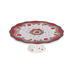 Блюдо для торта BonaDi Рождественский орнамент 498-235 20,5 см - фото
