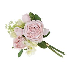 Декоративний букет троянди і гортензія BonaDi DY7-393 26 см білий/рожевий - фото