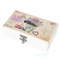 Деревянная шкатулка "Лаванда в горшке" 136TP 16*9*5 см - фото