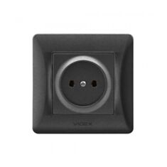Розетка без заземлення VIDEX Binera VF-BNSK1-BG чорний графіт - фото