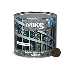Ґрунт-емаль Miks Color 3 в 1 молоткова графітова 0,65 кг - фото