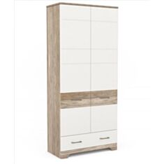 Шафа Mulatto F 2D1S дуб/білий глянець - фото