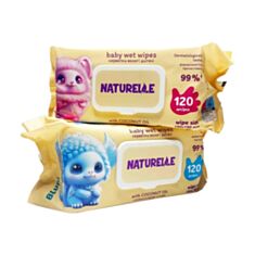 Влажные салфетки детские Naturelle с кокосовым маслом 120 шт - фото