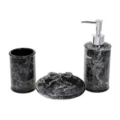Набор аксессуаров для ванной BonaDi 851-302 3 шт черный мрамор - фото
