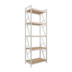 Стеллаж Металл-Дизайн Ромбо 5 полок дуб античный/белый - фото
