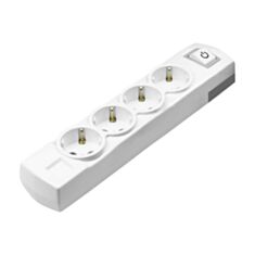 Колодка Violux 910250 4 гнезда с заземлением и выключателем белая - фото