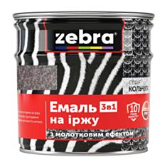 Емаль антикорозійна Zebra 3 в 1 Кольчуга Молоткова 18 темно-сіра 0,7 кг - фото
