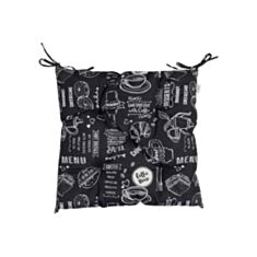 Подушка на стілець Прованс Black Breakfast  40*40 см чорна - фото