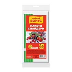 Пакети-слайдери для продуктів Файний Бонус 1 л 10 шт - фото