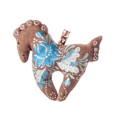 Сувенір кавовий ароматизований Koza Dereza Коник срібносиніми петриківськими квітами 2001004008 - фото