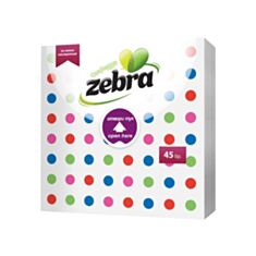 Серветки паперові Zebra 45 шт 33*33 см - фото