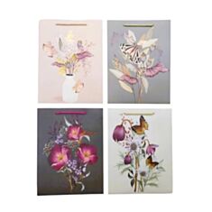 Пакет подарочный Decorize 291850 Цветы с бабочкой 18*23*8 см - фото