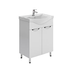 Тумба Respect-M Грация Т1-65 белая с умывальником Basic 65 см - фото