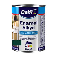 Емаль алкідна Delfi ПФ-115 темно-зелена 0,9 кг - фото