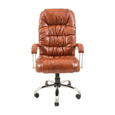 Кресло для руководителей Richman Ричард хром коричневое - фото