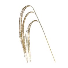 Декоративная новогодняя ветка спадающая в глиттере Bonadi 807-050 97 см золото - фото