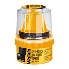 Крем-блиск для взуття Walkin з аплікатором 50 г чорний - фото