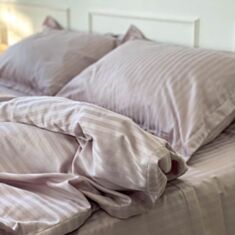 Комплект постільної білизни Na Khmari cтрайп-сатин преміум Shell 160*220 см - фото